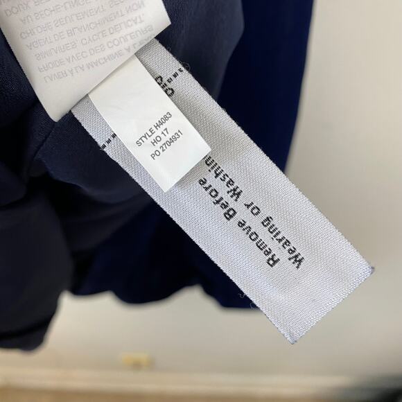 J. Crew Velvet Ruffle Hem Dress Midnight Ink Blue Flounce Hem Cocktail Size 2 - Picture 11 of 11